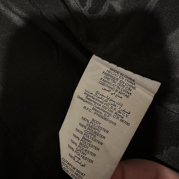 Bebe Tweed Blazer Jacket Sz 00 Black With White Specks 3/4 Sleeve Contrast Trim - Picture 9 of 12